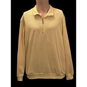 Pro Tour Pullover Golf Shirt Long Sleeve Yellow 1/4 Zip‎ Men’s Medium